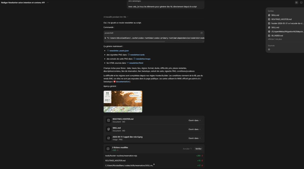 Routine Codex : génération des supports newsletter
